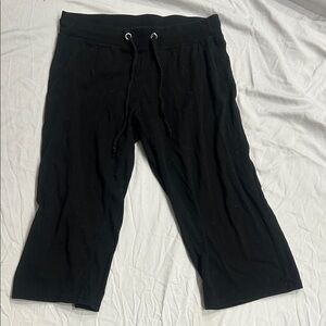 Women's Black Drawstring Capri Pants